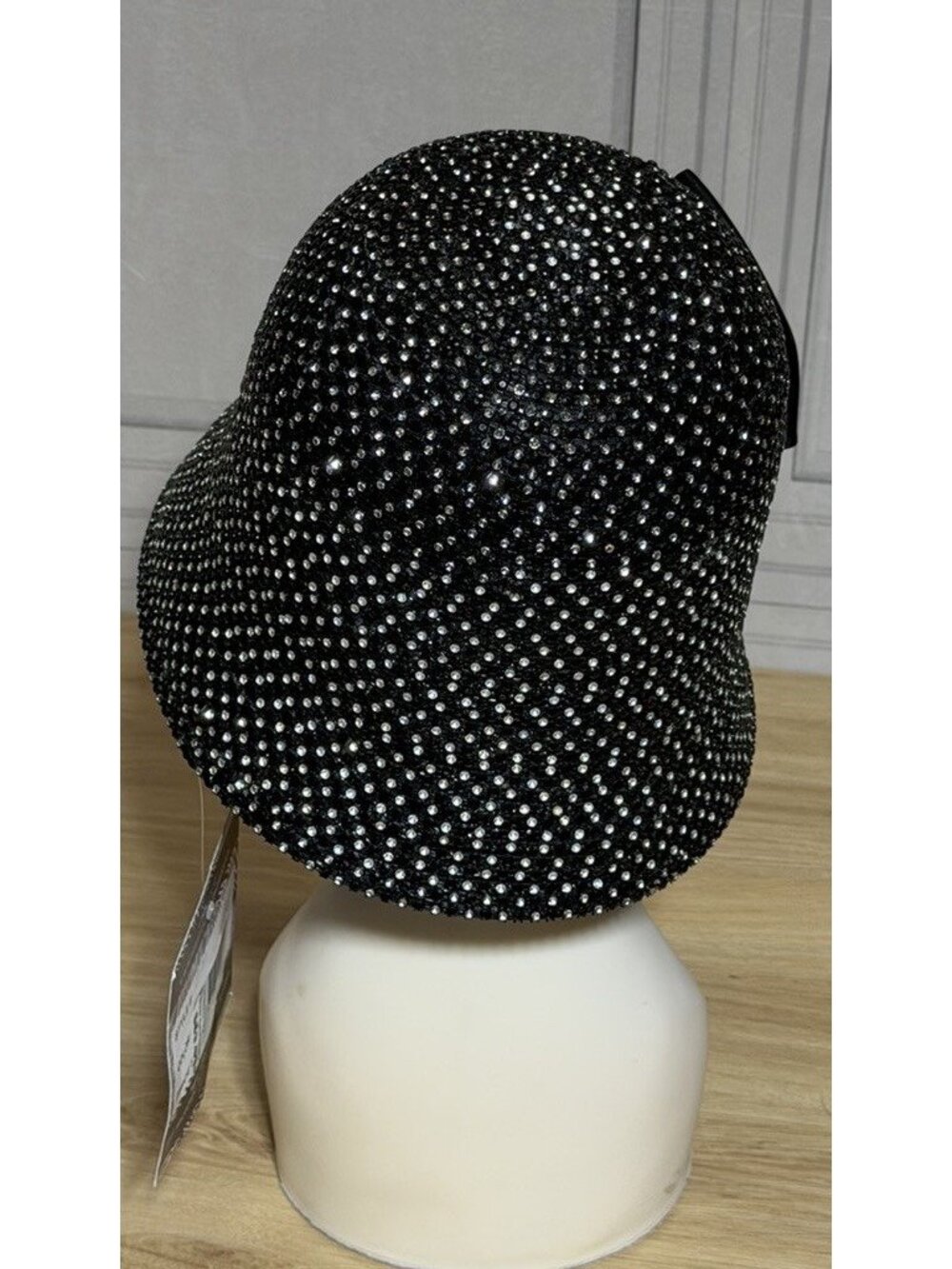 Whittall & Shon Black Rhinestone Bow Hat Womens One Size Formal Church NEW - Picture 7 of 11